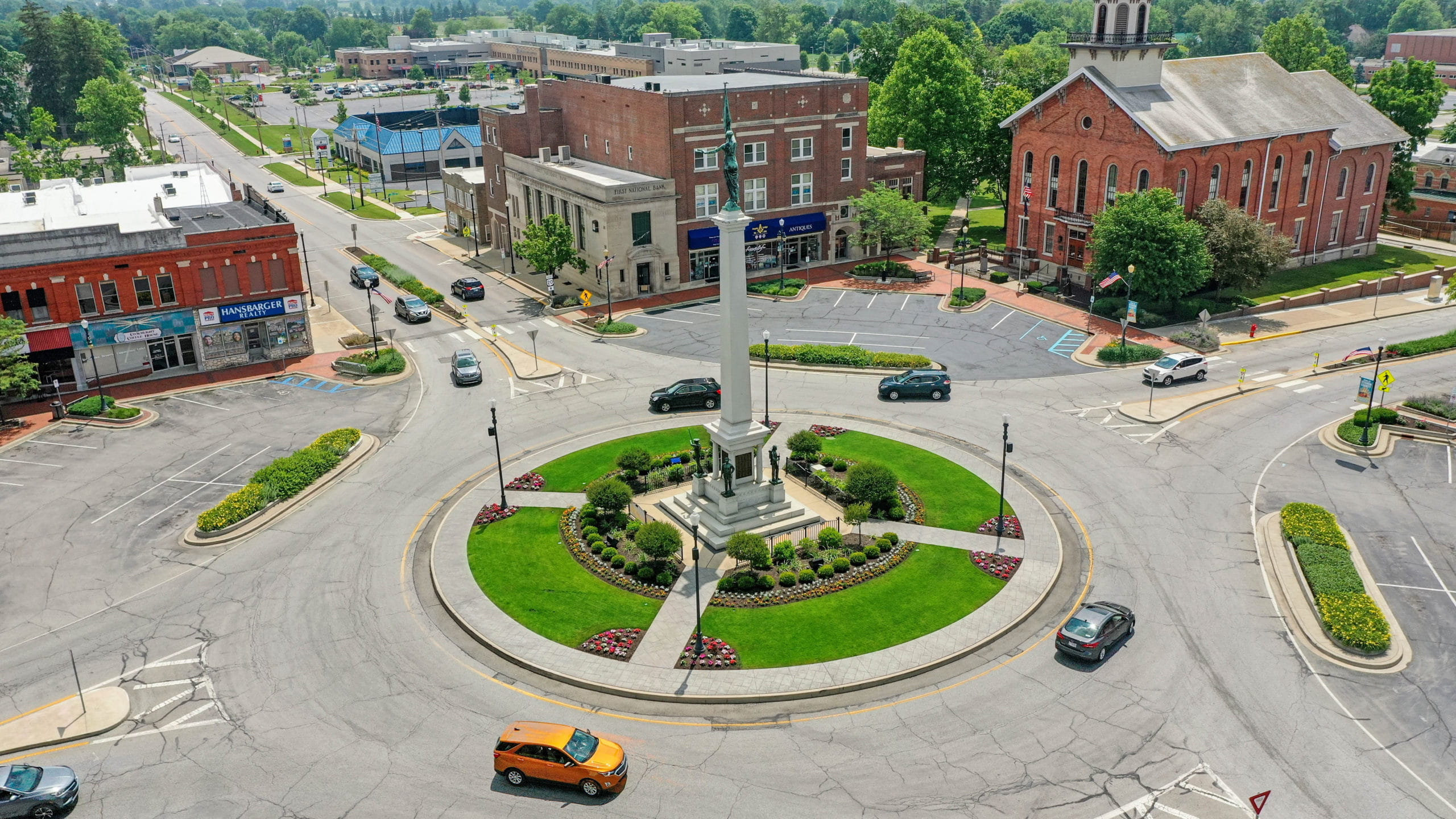 Drone Shot of Downtown Angola, Indiana Drone Shot of Downtown Angola, Indiana