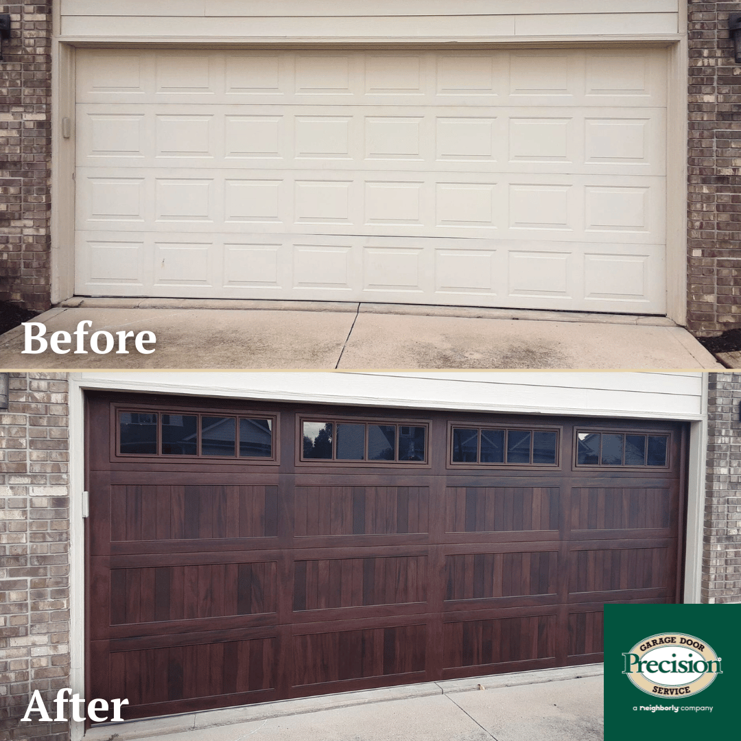 Before and After Garage Door Window Project