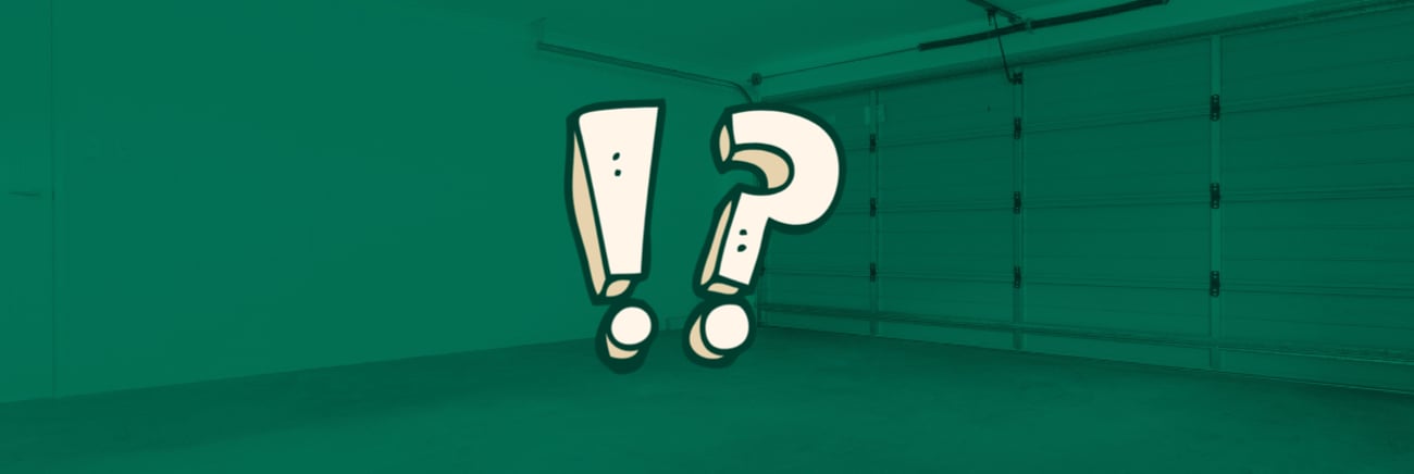 Exclamation Point and Question Mark Designed in Garage Door