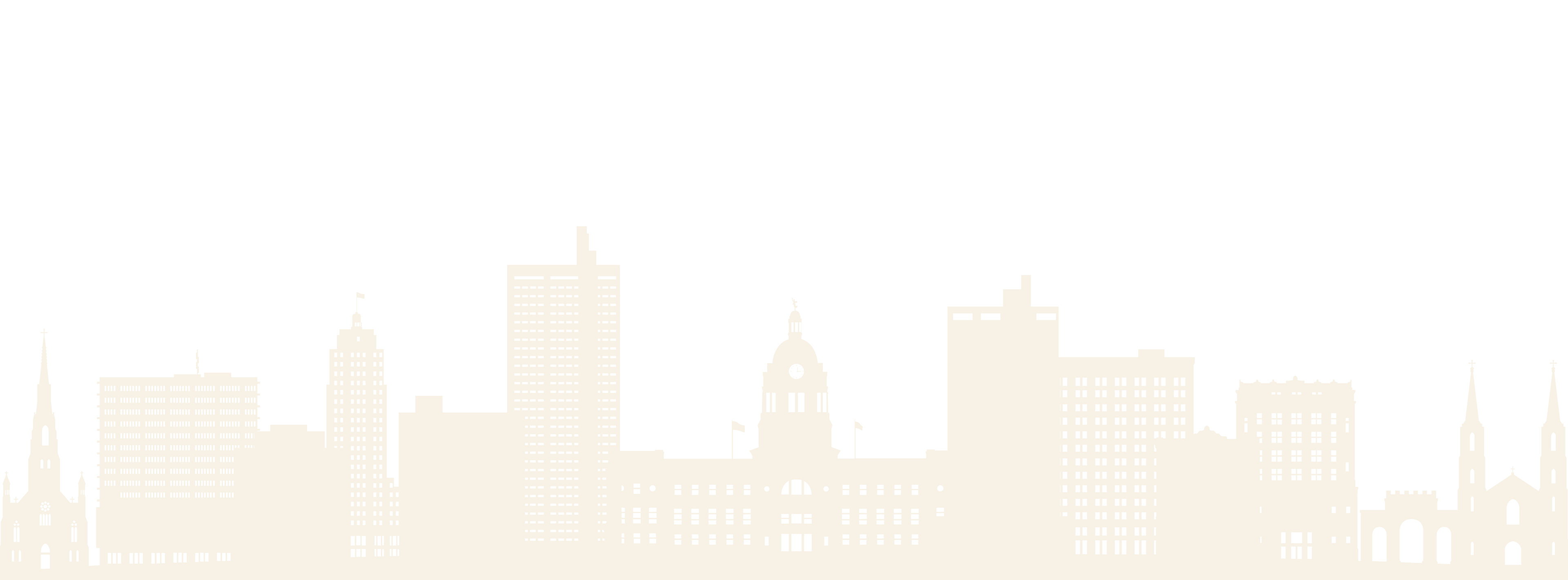 Light tan vector skyline of Fort Wayne, Indiana.