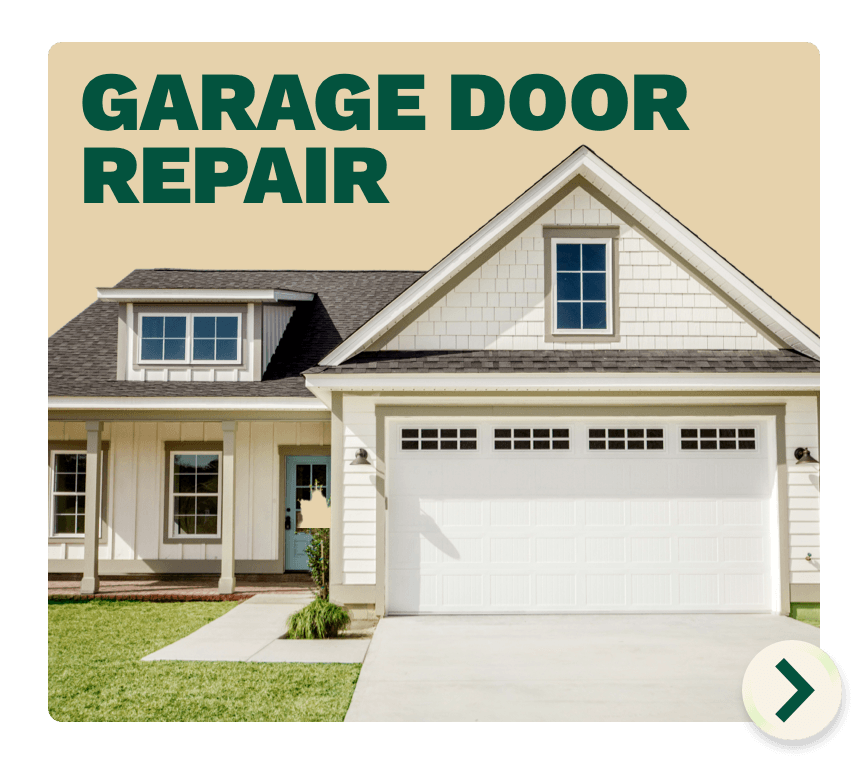 Garage Door Repair. Modern home with new white garage door with windows. Learn more.