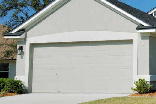 Sidewalk View of Garage Door